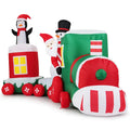 11.5-Foot Inflatable Christmas Train ¨C Festive Outdoor Decoration with Santa. Snowman &amp; Penguin Characters