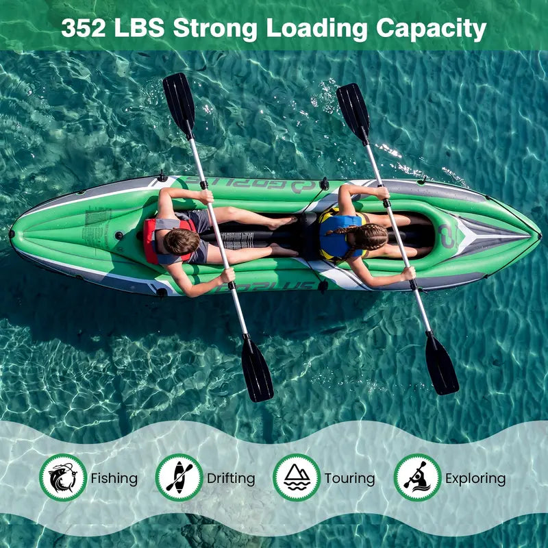 11.5-Foot Tandem Kayak for Adults ¨C Aluminum Paddles Included. Ideal for Lakes. Rivers & Fishing