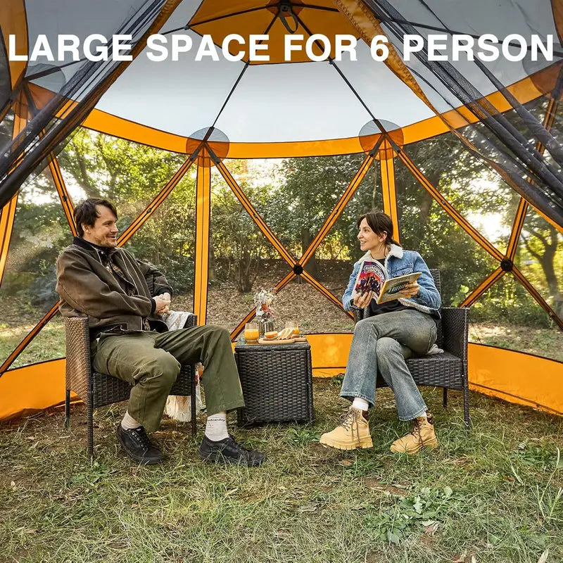 11.5¡Á9.8 ft Instant Screened Gazebo ¨C Pop-Up Bug-Free Outdoor Canopy for Camping & Gatherings
