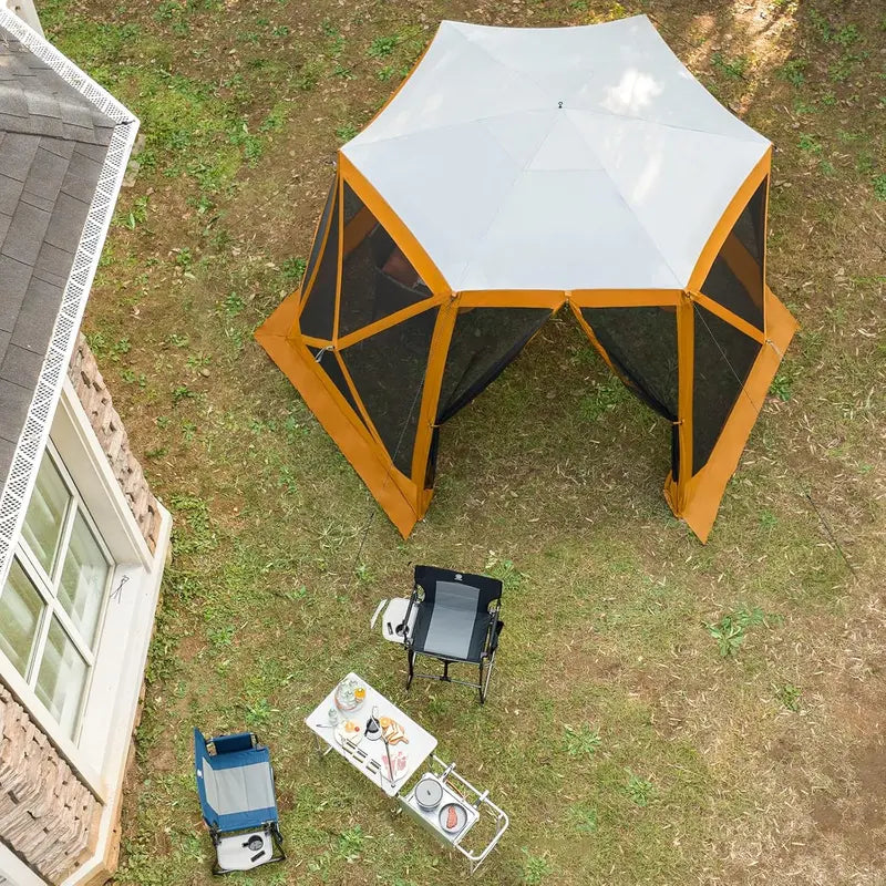 11.5¡Á9.8 ft Instant Screened Gazebo ¨C Pop-Up Bug-Free Outdoor Canopy for Camping & Gatherings