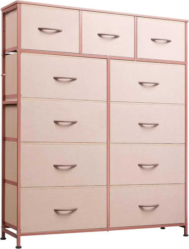 11-Bin Tall Fabric Storage Tower ¨C Steel-Frame Organizer Unit with Stackable Drawers & Soft Bins