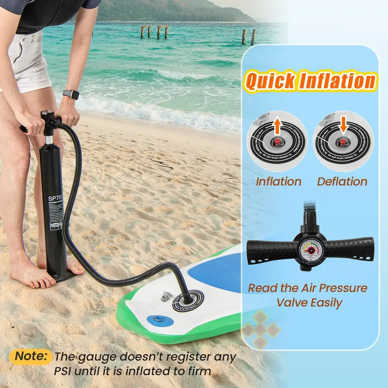11-Foot All-in-One Inflatable Stand-Up Paddle Board ¨C Features Waterproof Phone Pouch