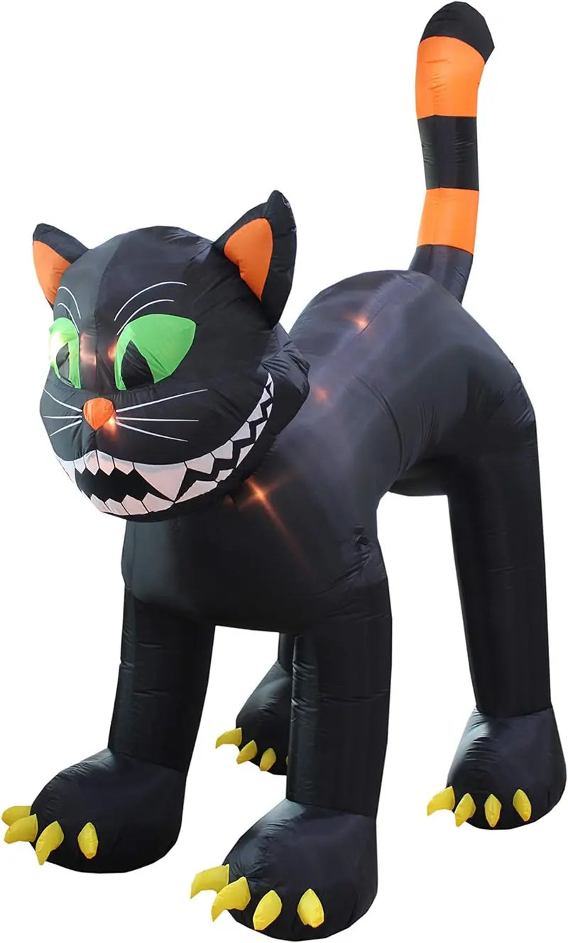 11-Foot Animated Halloween Inflatable Black Cat ¨C Outdoor Decor with Motion Effects
