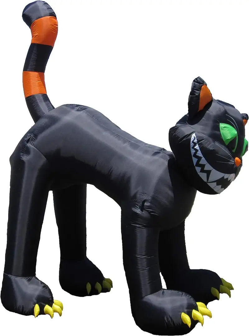 11-Foot Animated Halloween Inflatable Black Cat ¨C Outdoor Decor with Motion Effects