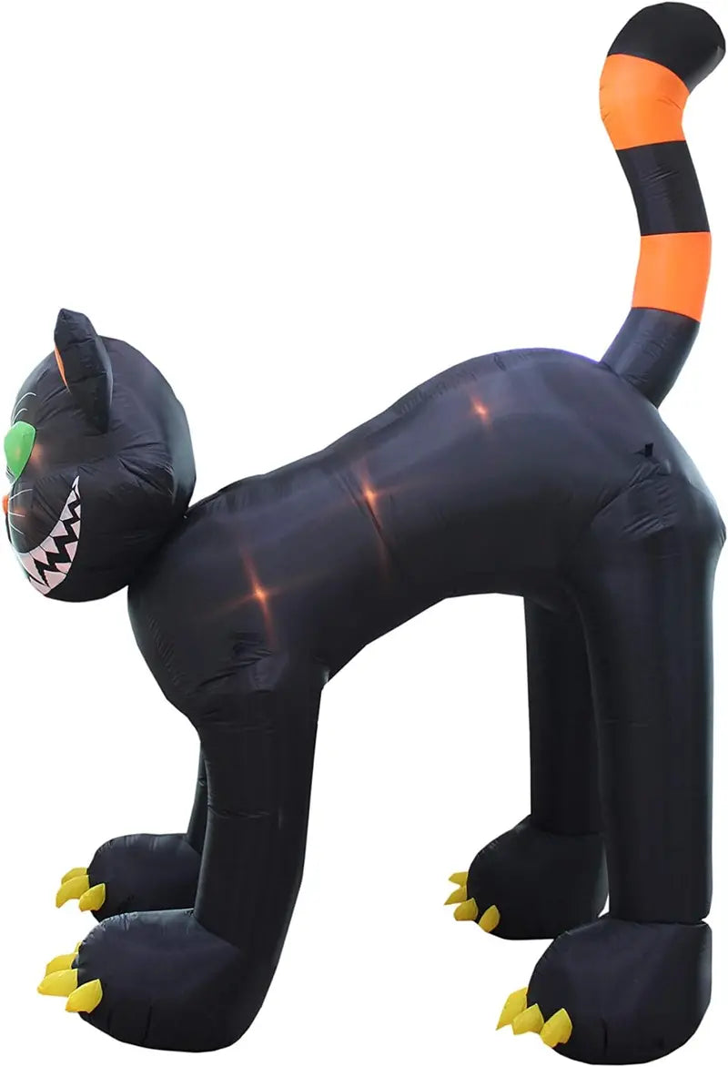 11-Foot Animated Halloween Inflatable Black Cat ¨C Outdoor Decor with Motion Effects