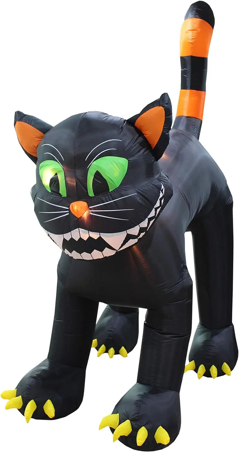 11-Foot Animated Halloween Inflatable Black Cat ¨C Outdoor Decor with Motion Effects