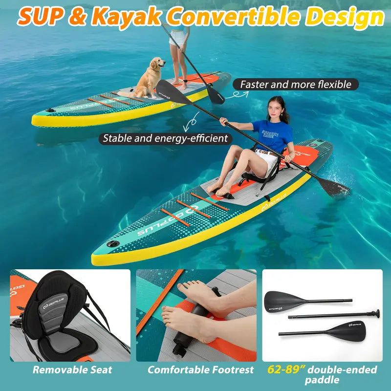 11-Foot Inflatable SUP Board for Adults ¨C Includes Premium Kayak Seat &amp; Carry Kit