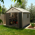 11′ x 11′ Plastic Storage Shed ¨C Low-Maintenance Resin Construction. Weather-Resistant Backyard Storage