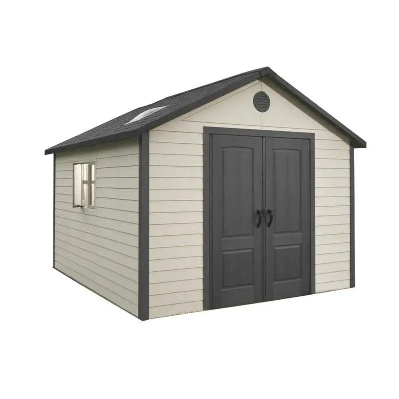11′ x 11′ Plastic Storage Shed ¨C Low-Maintenance Resin Construction. Weather-Resistant Backyard Storage