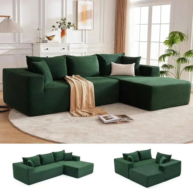 110-Inch Boneless Cloud Sofa: Ultra-Modular Living Room Lounge with Deep. Supportive Seating