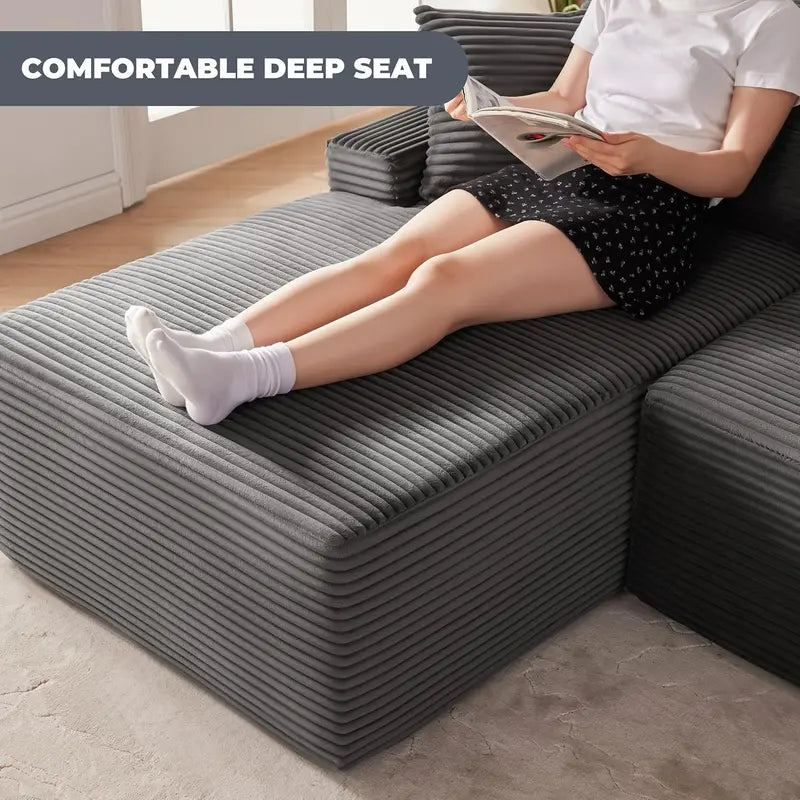 110-Inch Boneless Cloud Sofa: Ultra-Modular Living Room Lounge with Deep. Supportive Seating