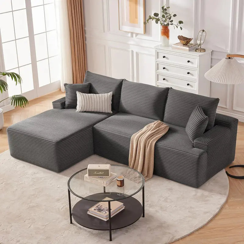 110-Inch Boneless Cloud Sofa: Ultra-Modular Living Room Lounge with Deep. Supportive Seating