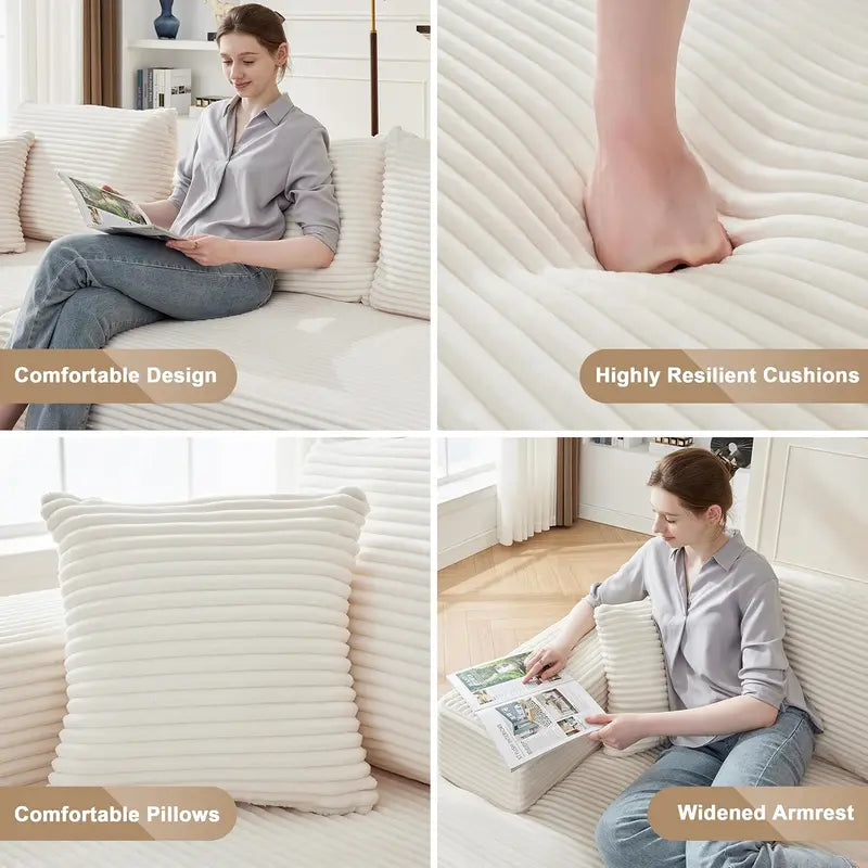 110-Inch Boneless Modular Sectional Sofa ¨C Soft Cloud-Inspired Design with Generous Deep Seating for Living Rooms