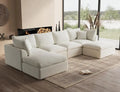 110-Inch Cloud Sectional Sofa ¨C Modular L-Shape Living Room Seating with Deep Seats
