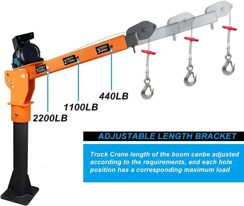 1100lb Capacity Folding Electric Hoist Crane ¨C 110V Industrial Lifting Solution for Warehouses & Sites