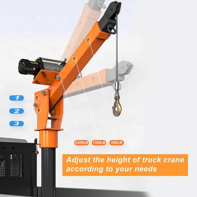 1100lb Capacity Folding Electric Hoist Crane ¨C 110V Industrial Lifting Solution for Warehouses & Sites
