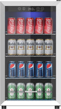 115-Can Beverage Refrigerator ¨C Glass-Door Mini Fridge with Adjustable Shelving for Bar or Office