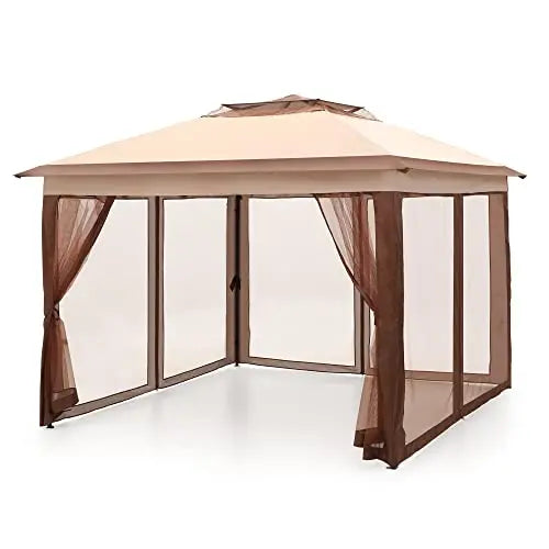 11×11-Foot Instant Pop-Up Gazebo Canopy with Mosquito Netting and 121 Sq Ft Shade Area