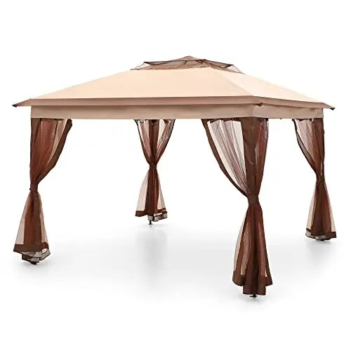 11×11-Foot Instant Pop-Up Gazebo Canopy with Mosquito Netting and 121 Sq Ft Shade Area