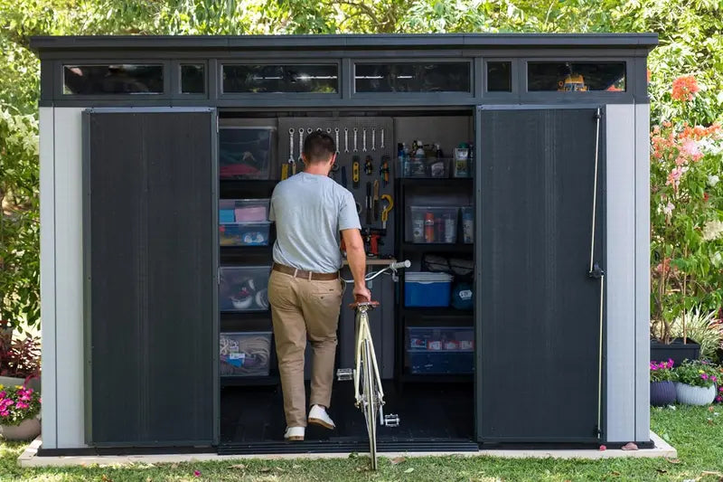 11×7 Modern Resin Outdoor Storage Shed ¨C Weatherproof Patio &amp; Garden Organizer