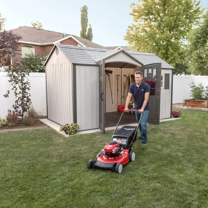 12.5 ft. Wide x 8 ft. Deep Plastic Storage Shed ¨C Maintenance-Free Resin Shed with Reinforced Floor and Ventilation
