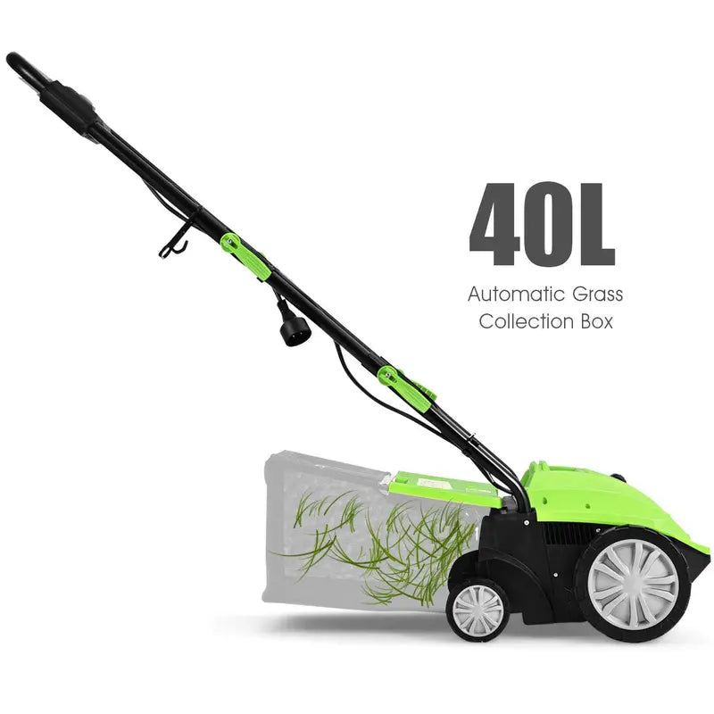 12-Amp 2-in-1 Electric Dethatcher &amp; Weeder with Three-Position Depth Control