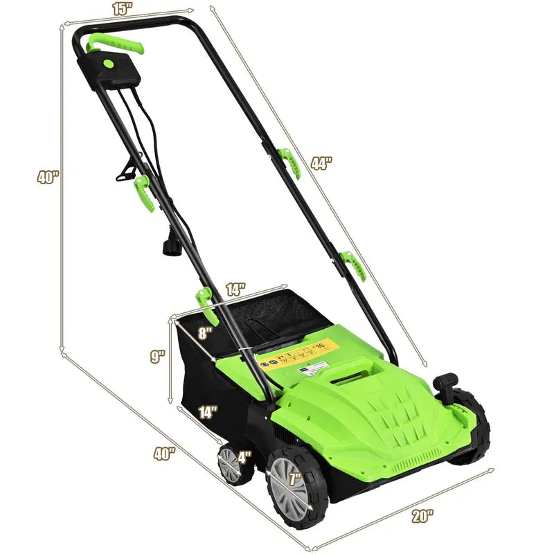 12-Amp 2-in-1 Electric Dethatcher &amp; Weeder with Three-Position Depth Control