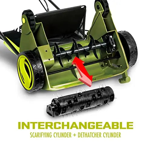 12-Amp Electric Dethatcher &amp; Scarifier ¨C 13-Inch Width with 8-Gallon Detachable Bag