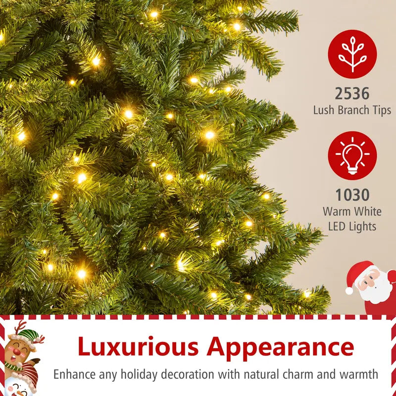 12-Foot Pre-Lit Artificial Christmas Tree ¨C Fast-Connect Power System for Easy Setup