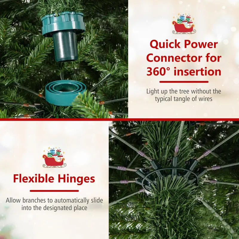 12-Foot Pre-Lit Artificial Christmas Tree ¨C Fast-Connect Power System for Easy Setup