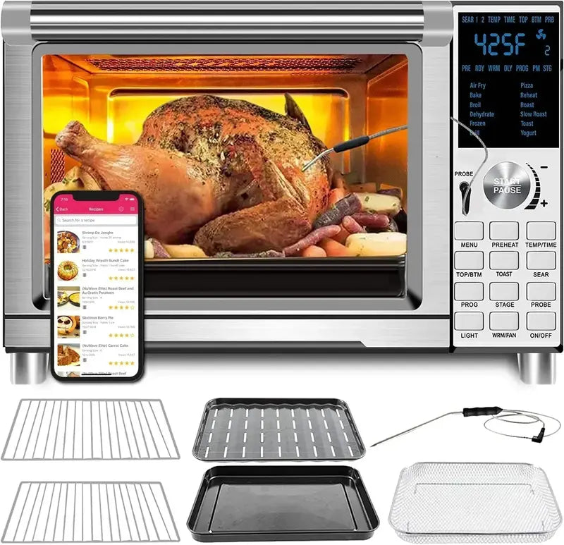 12-in-1 Smart Convection Oven ¨C XL 30-Quart Air Fryer Toaster Oven with Touchscreen &amp; Preset Functions