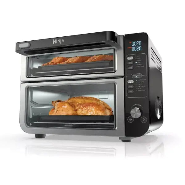 12-in-1 Smart Double Oven with FlexDoor. Convection. Air Fry. and Rapid Top Heating
