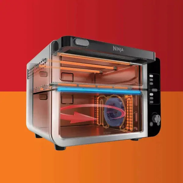 12-in-1 Smart Double Oven with FlexDoor. Convection. Air Fry. and Rapid Top Heating