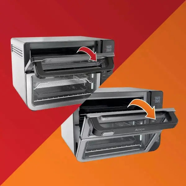 12-in-1 Smart Double Oven with FlexDoor. Convection. Air Fry. and Rapid Top Heating