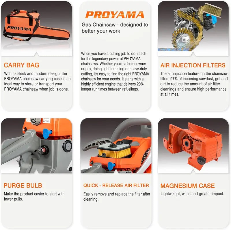 12-Inch 26cc Top-Handle Gas Chainsaw ¨C Lightweight Petrol-Powered Tool for Precision Tree and Branch Cutting