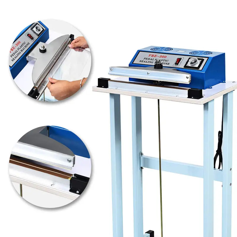 12-Inch Foot-Pedal Impulse Sealer ¨C 110V Heat-Sealing Machine with Built-in Cutter