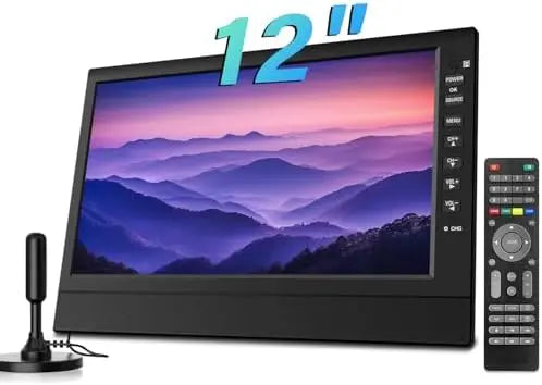12-Inch HD Portable TV ¨C Compact Digital Tuner with HDMI &amp; USB Ports for RV. Kitchen. or Travel