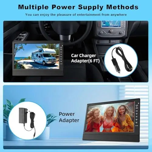 12-Inch HD Portable TV ¨C Compact Digital Tuner with HDMI &amp; USB Ports for RV. Kitchen. or Travel