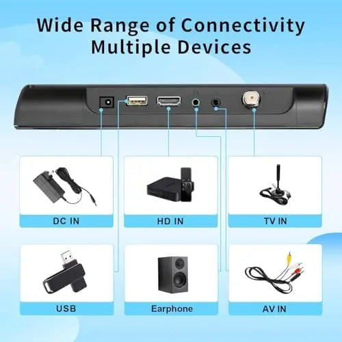 12-Inch HD Portable TV ¨C Compact Digital Tuner with HDMI &amp; USB Ports for RV. Kitchen. or Travel