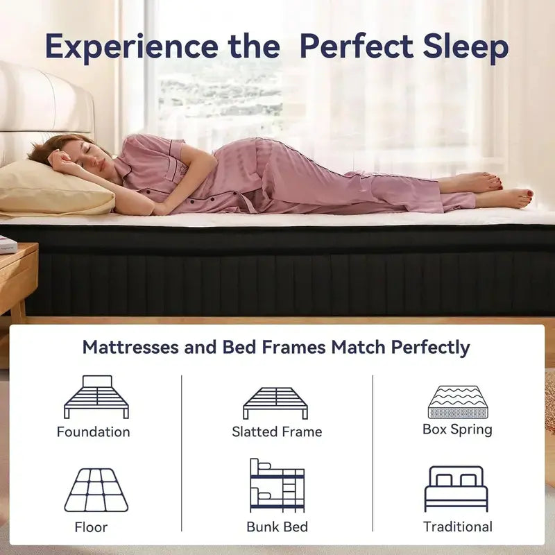 12-Inch Queen Hybrid Mattress ¨C Premium Support with Memory Foam & Pocketed Coils