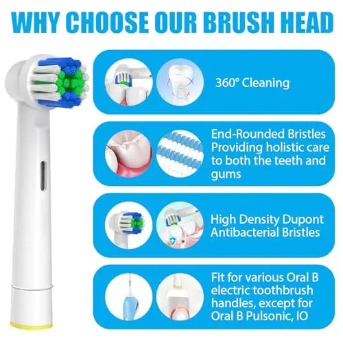 12 Pack Oral-B Compatible Toothbrush Heads for Pro 1000. 3000. 5000. 7000. 8000. 9600