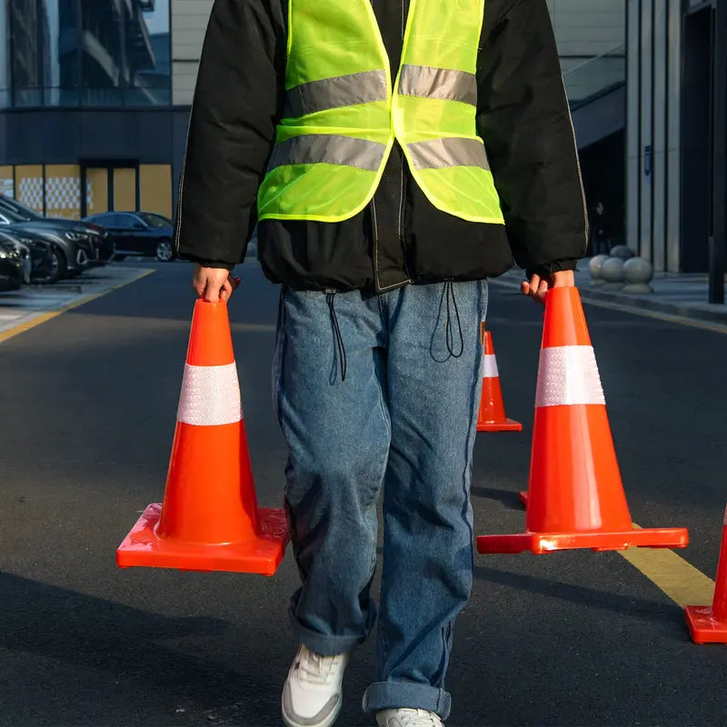 12-Pack Stackable PVC Traffic Cones ¨C High-Visibility Safety Set