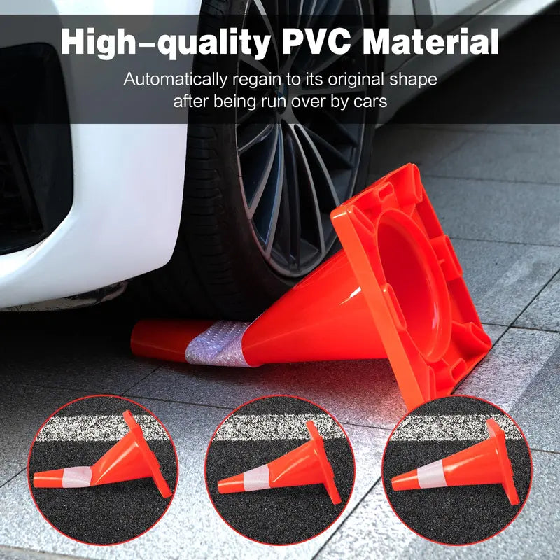 12-Pack Stackable PVC Traffic Cones ¨C High-Visibility Safety Set