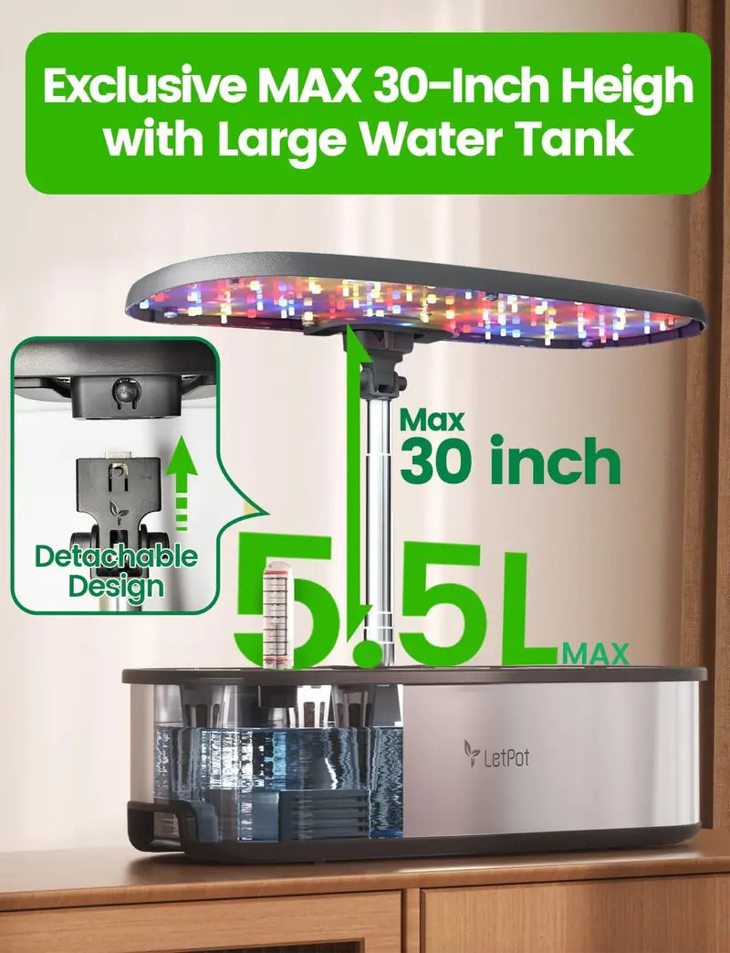 12-Pot Smart Hydroponic Garden ¨C WiFi-Enabled Indoor Herb Kit with 24W LED. 5.5L Tank & Auto-Timer