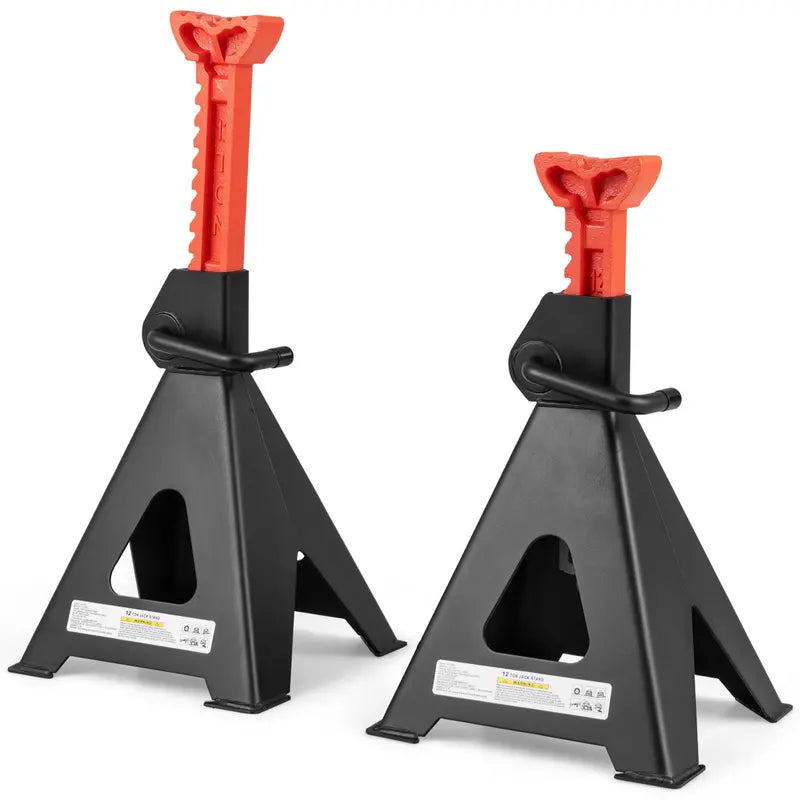 12-Ton (26.400 LB) Adjustable Jack Stands with 19-Inch to 29.5-Inch Lifting Range