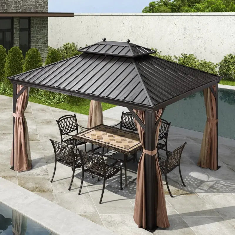 12′ x 10′ Rust-Resistant Aluminum Patio Gazebo