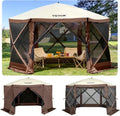 12¡ä x 12¡ä Hexagonal Camping Awning Tent ¡ª IPX3 Waterproof. Mesh Ventilation. Portable Storage Bag