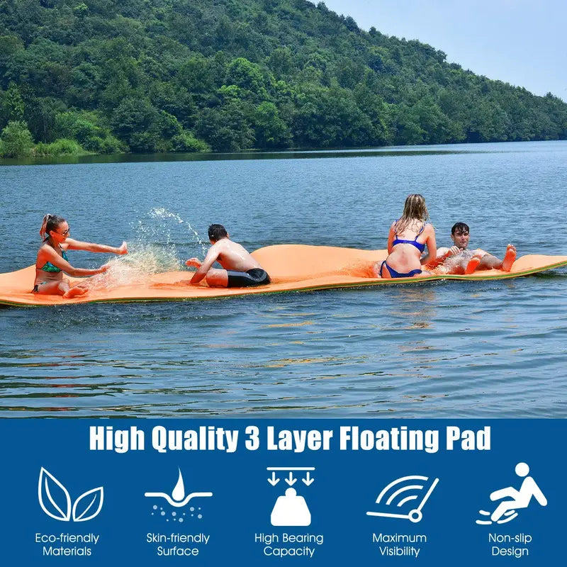 12¡ä x 6¡ä Floating Water Mat ¨C Triple-Layer XPE Foam Pad for Pool or Lake Use