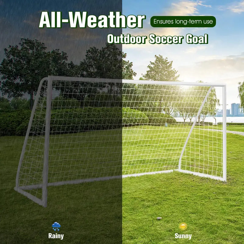 12′ x 6′ x 4′ Portable Soccer Goal ¨C Quick-Assembly UPVC Frame with High-Tensile Netting