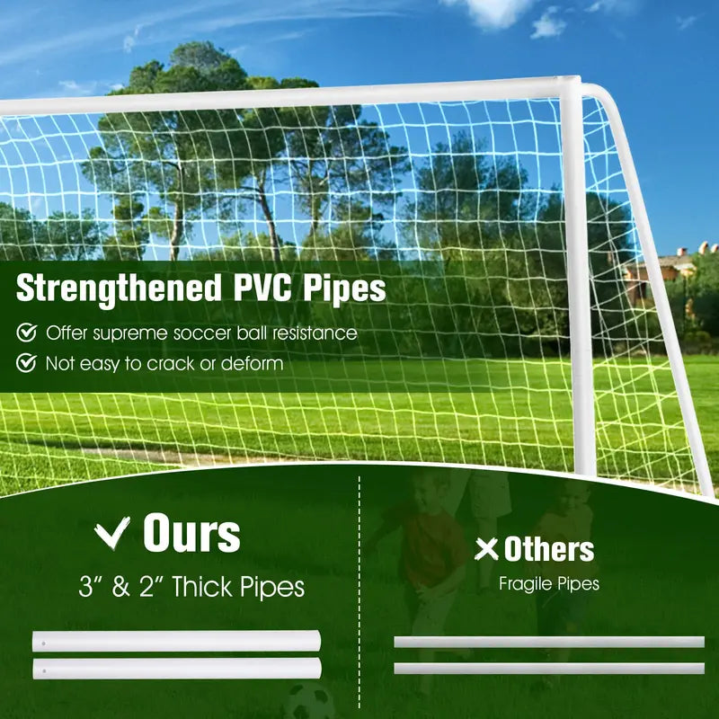 12′ x 6′ x 4′ Portable Soccer Goal ¨C Quick-Assembly UPVC Frame with High-Tensile Netting